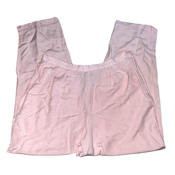 Plaza South Vintage Linen Blend Tapered Leg High Waist Casual Pants Sz 12 Womens - Picture 3 of 5